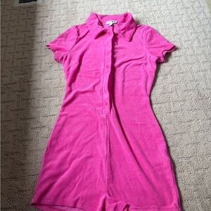 Fashion Nova Taylor Terry Cloth Bestie Romper - Pink